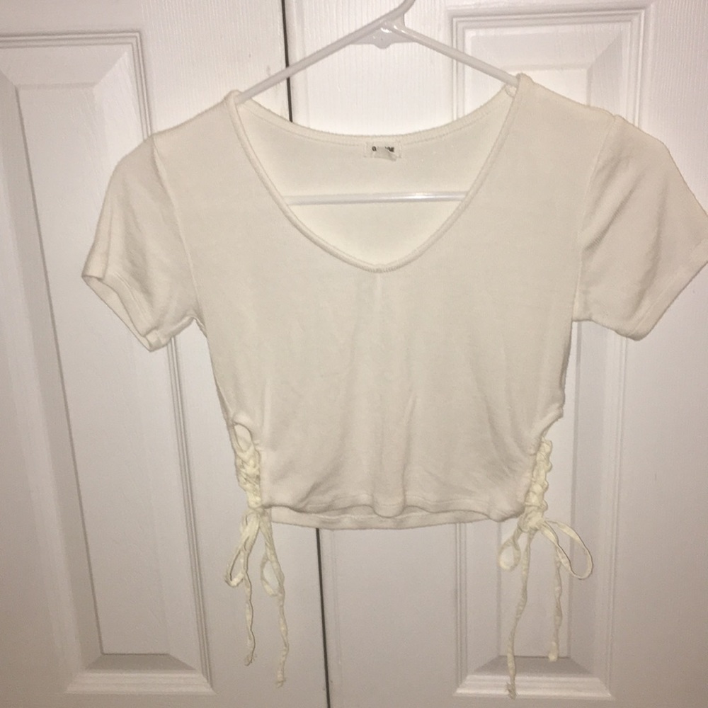 Garage lace up crop top